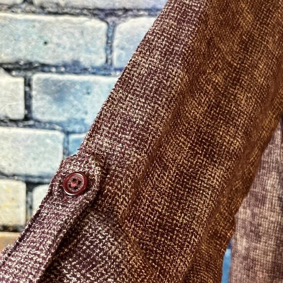 Nwt ❗️TRIPLE FIVE SOUL MEDIUM Gingham Western Boho Plum Flower  Button up Shirt - Picture 4 of 6